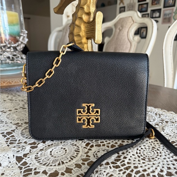 Tory Burch Handbags - Tory Burch Black Crossbody Bag with Gold Logo